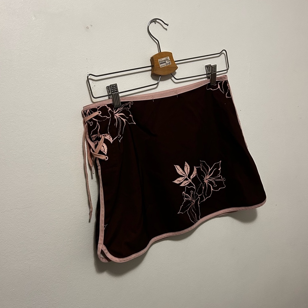 y2k lace up mini skirt